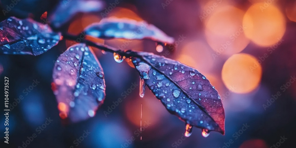 Water dropping steadily Willow leaf A detailed macro Water dropping steadily Willow leaf A detailed macro