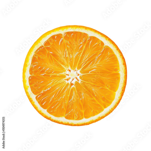 Freshly cut acidless orange slice placed on a clean transparent background, showcasing its vibrant color and texture, Acidless Orangeisolated on transparent background photo