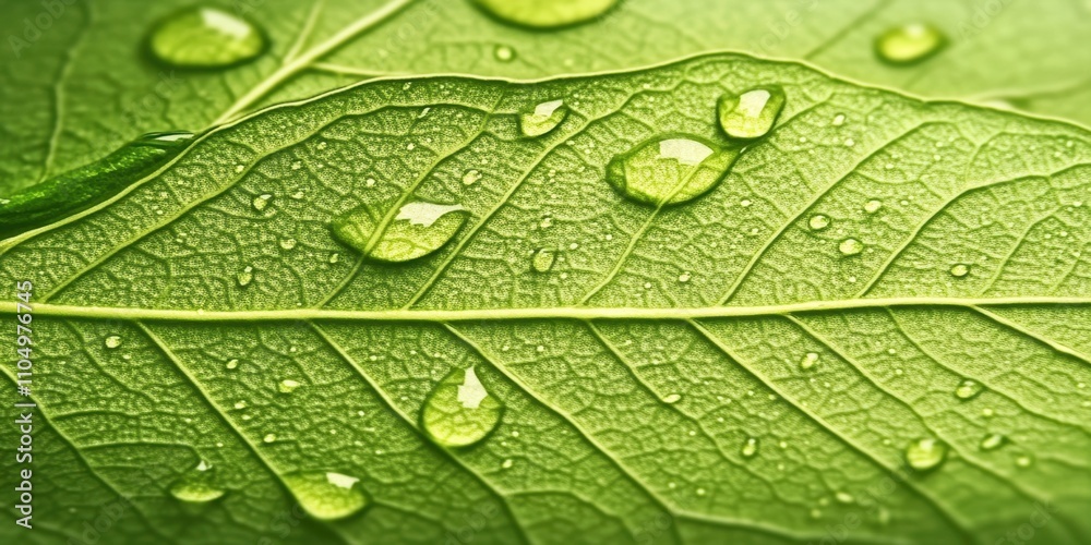 of fresh water Water-sprinkled leaf A detailed m of fresh water Water-sprinkled leaf A detailed m