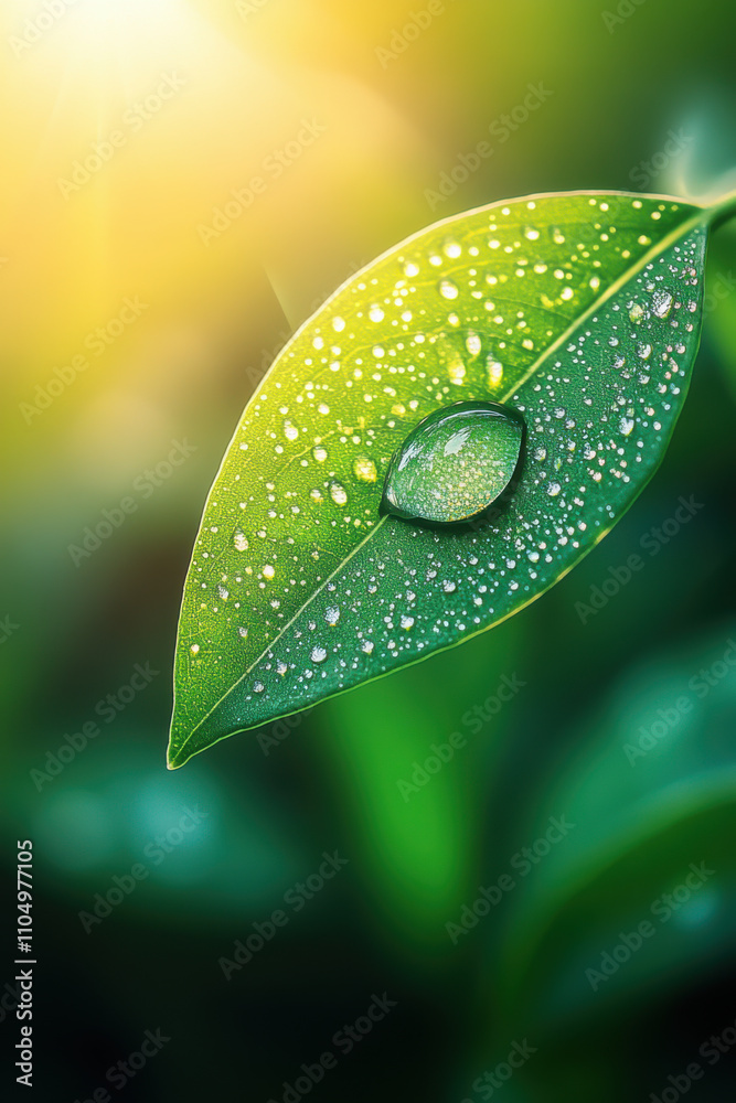 Fototapeta premium Soft focus of close up of morning dew freshness