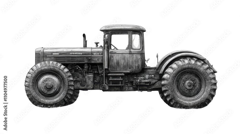 old tractor isolated on white background old tractor isolated on white background