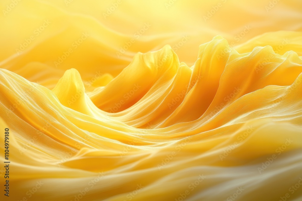 Abstract yellow fabric waves with soft lighting. Abstract yellow fabric waves with soft lighting.