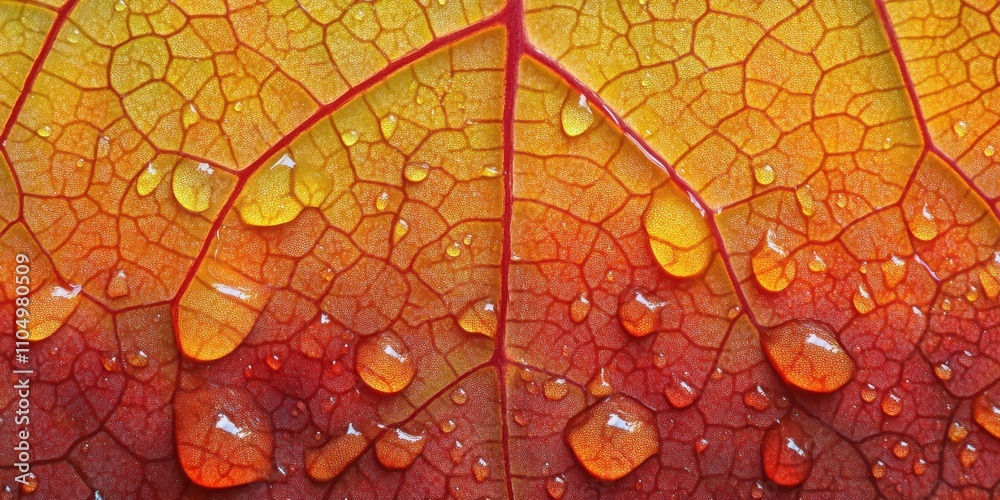 Fototapeta premium droplets of water Leaf edge A detailed macro sh