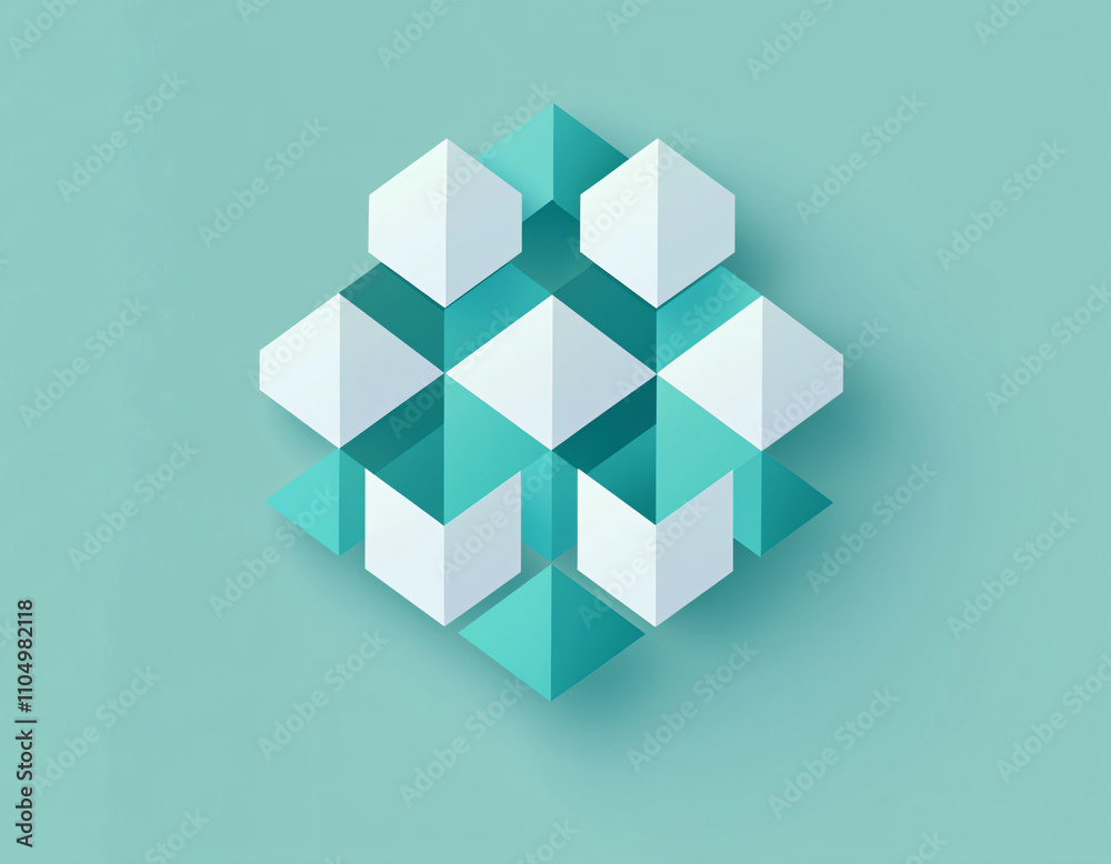 Abstract Teal Geometry Abstract Teal Geometry
