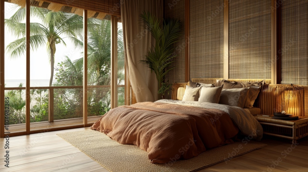 Serene Coastal Bedroom with Natural Elements