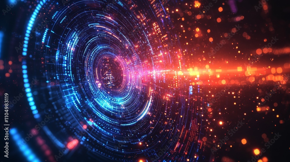 Obraz premium Artificial intelligence chipset on circuit board in futuristic concept technology artwork, orange tone