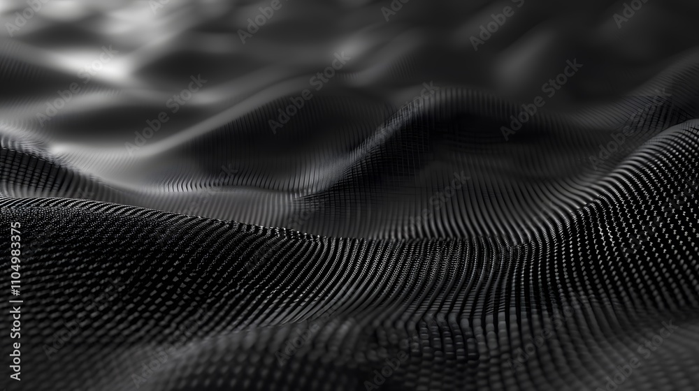 Abstract black and white textured surface with undulating patterns. Abstract black and white textured surface with undulating patterns.