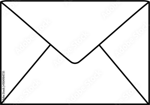 Envelope Line Art Icon for Wedding Timeline Event Timeline in PNG with Transparent Background
