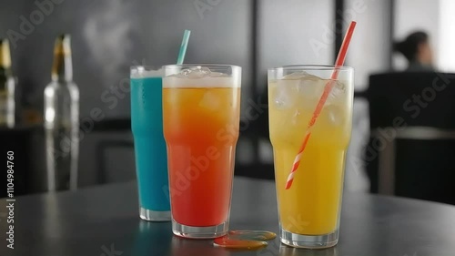 Wallpaper Mural Vibrant Mixed Drinks: A Colorful Refreshment Trio Torontodigital.ca