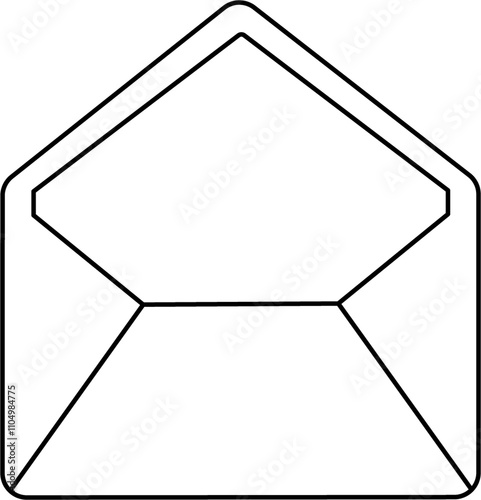 Envelope Line Art Icon for Wedding Timeline Event Timeline in PNG with Transparent Background