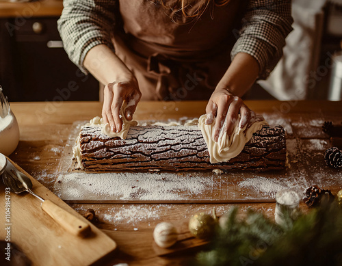 Yule Log Decoration photo