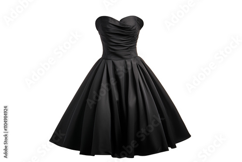 Black dress isolated on transparent background. Generative ai