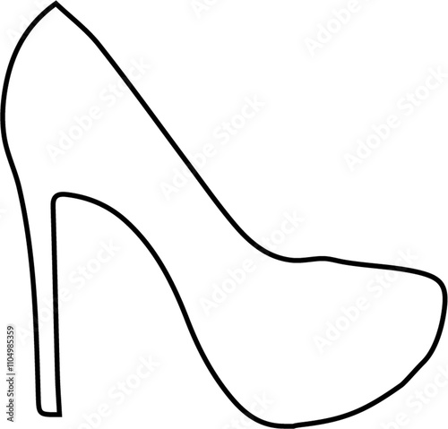 Heels Line Art Icon for Wedding Timeline Event Timeline in PNG with Transparent Background