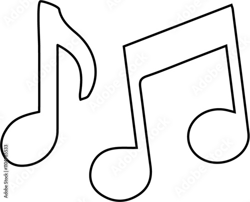 Music note line art icon for wedding timeline event in PNG with transparent background