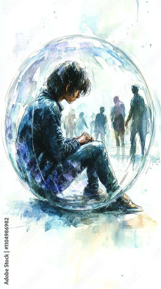 Fototapeta premium The Glass Bubble, Avoidant Personality Disorder