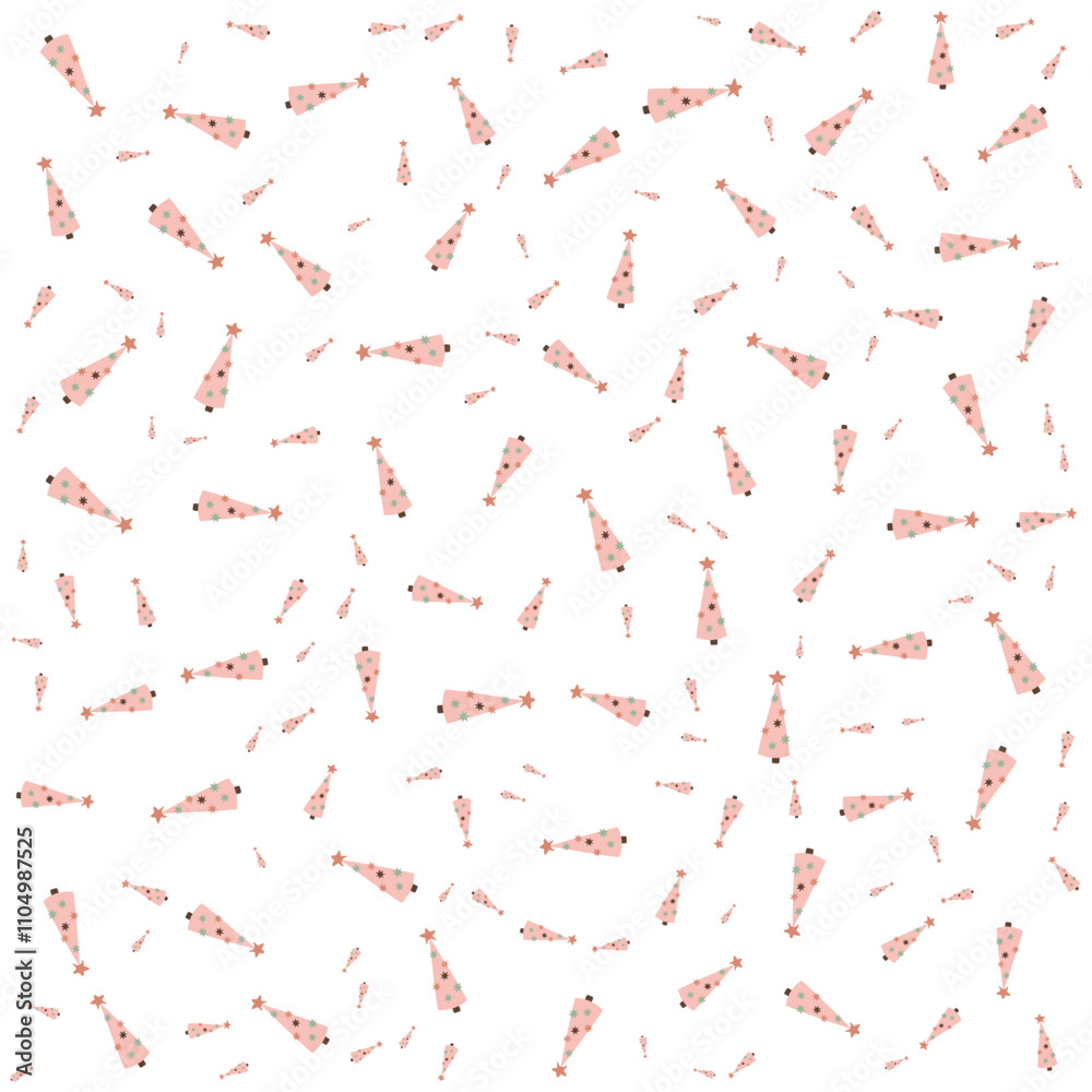 Obraz premium Boho Christmas Tree Pattern