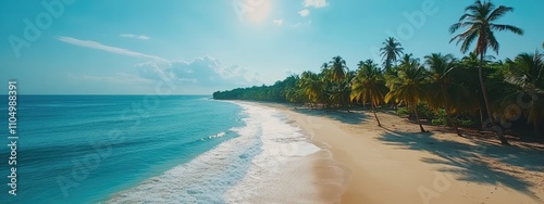 Beach Images, Serene Coastal Scenery of a Pristine Island Beach