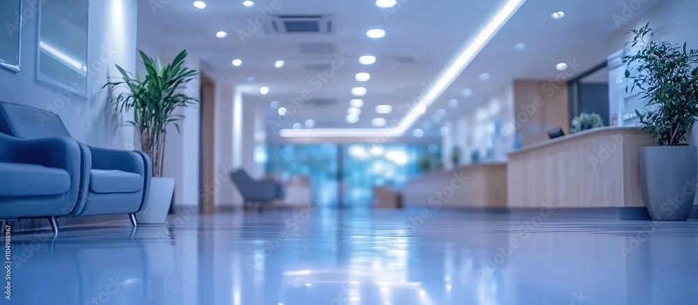 A modern, spacious lobby area with seating and a reception desk, conveying a welcoming atmosphere. A modern, spacious lobby area with seating and a reception desk, conveying a welcoming atmosphere.