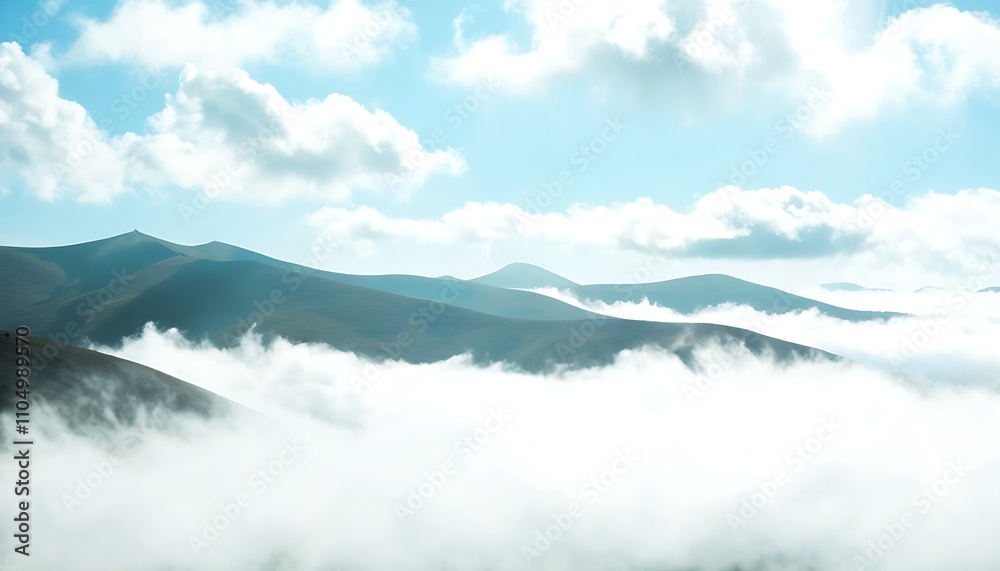 Obraz premium Stunning mountains wrapped in clouds, natural beauty captures all