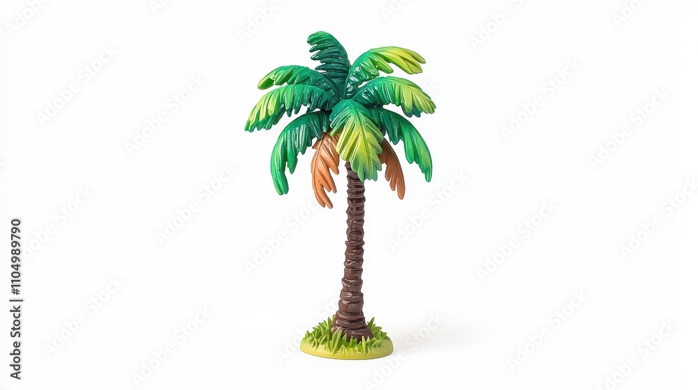 Obraz premium Vibrant Coconut Palm Tree with Detailed Bark Texture