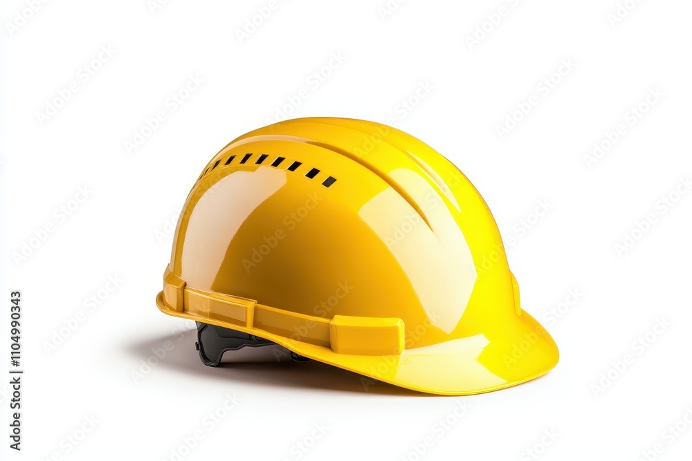Sleek Yellow Hard Hat with Ventilation Design Sleek Yellow Hard Hat with Ventilation Design