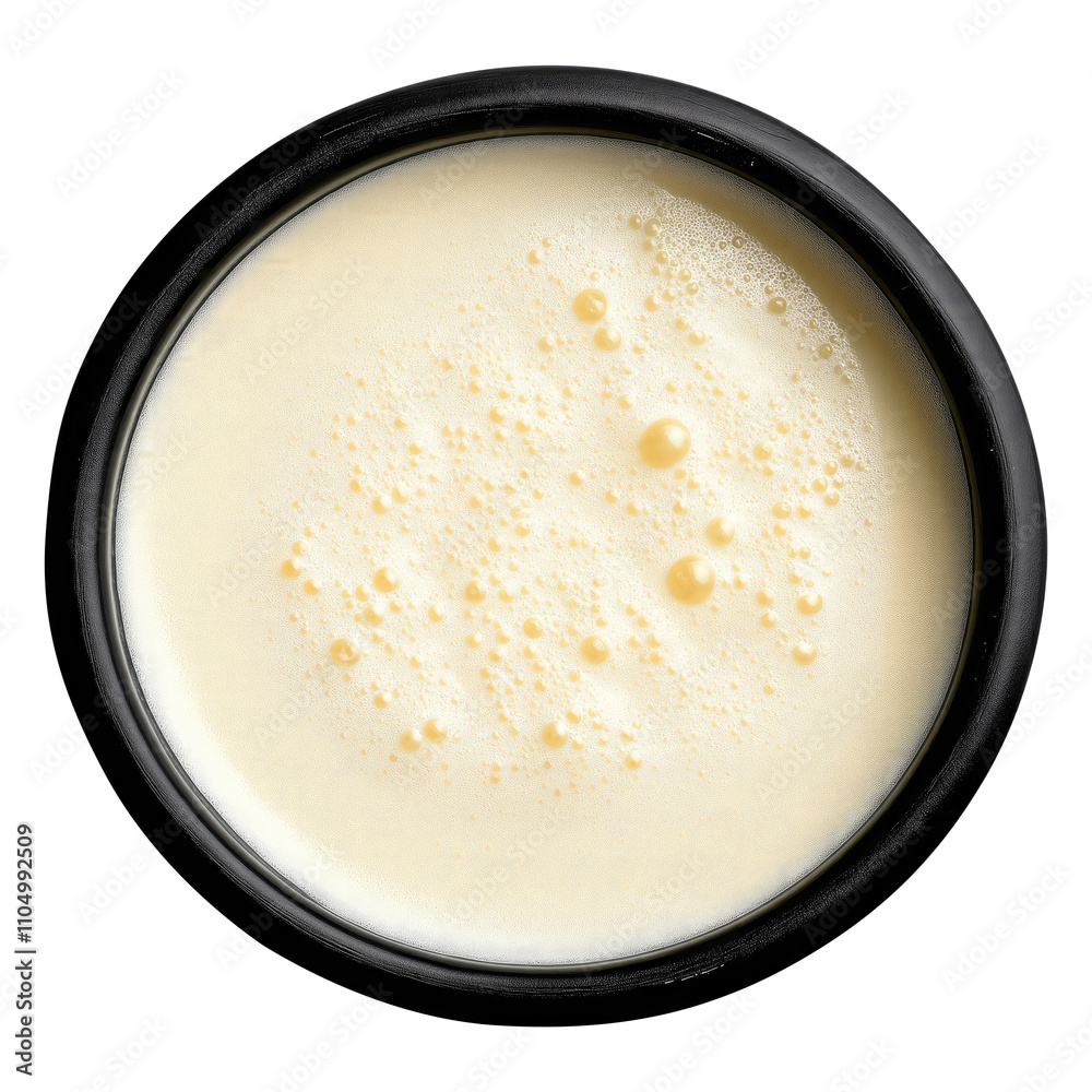 bowl of powder milk top view isolated on transparent white background, clipping path bowl of powder milk top view isolated on transparent white background, clipping path