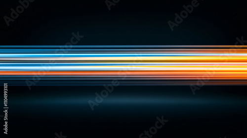 A dynamic abstract background featuring vibrant blue and orange light streaks against a dark backdrop, evoking speed and energy.