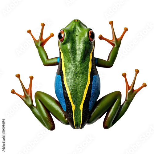 Vibrant Green Blue Poison Dart Frog Closeup Wildlife Photography
