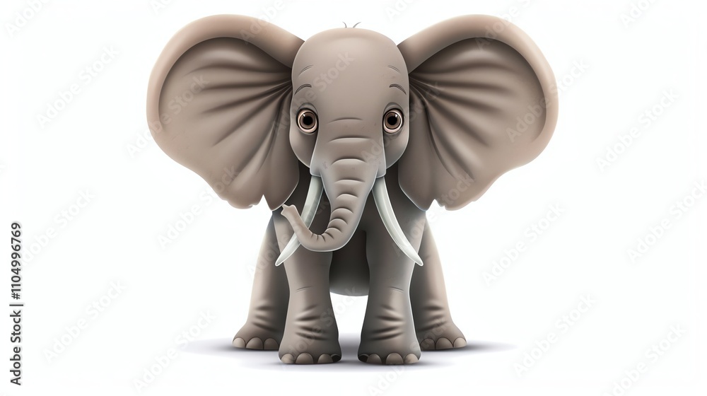 Fototapeta premium A cartoon illustration of an elephant.