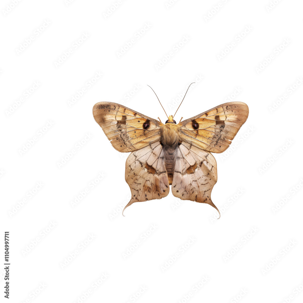 Obraz premium Closeup of a Brown Moth with Detailed Wings