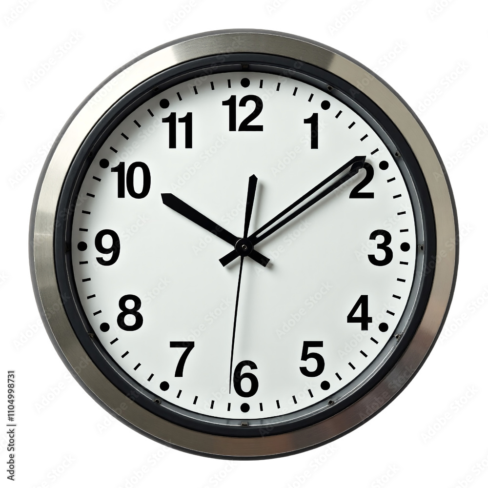 Modern Wall Clock Time Management Office Decor Home Clock Silver Frame White Dial Black Hands Modern Wall Clock Time Management Office Decor Home Clock Silver Frame White Dial Black Hands