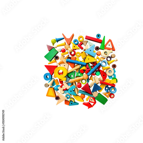 Colorful Wooden Toys: Geometric Shapes for Creative Play