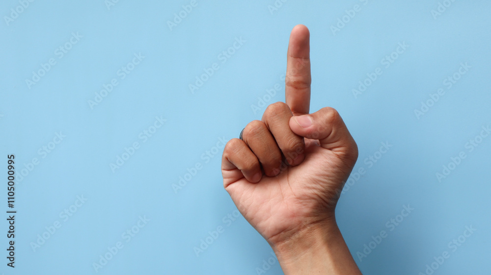 Asian man's hand pointing pose or gesture Asian man's hand pointing pose or gesture
