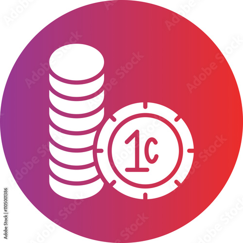 One Cent Coins icon style