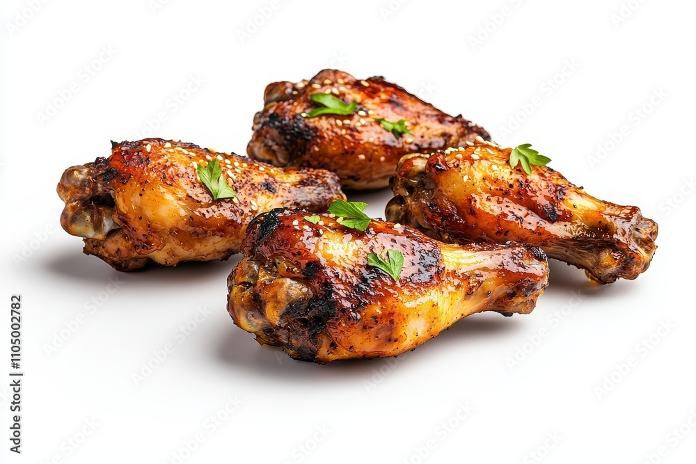 Glazed Chicken Wings with Honey Garnish Glazed Chicken Wings with Honey Garnish