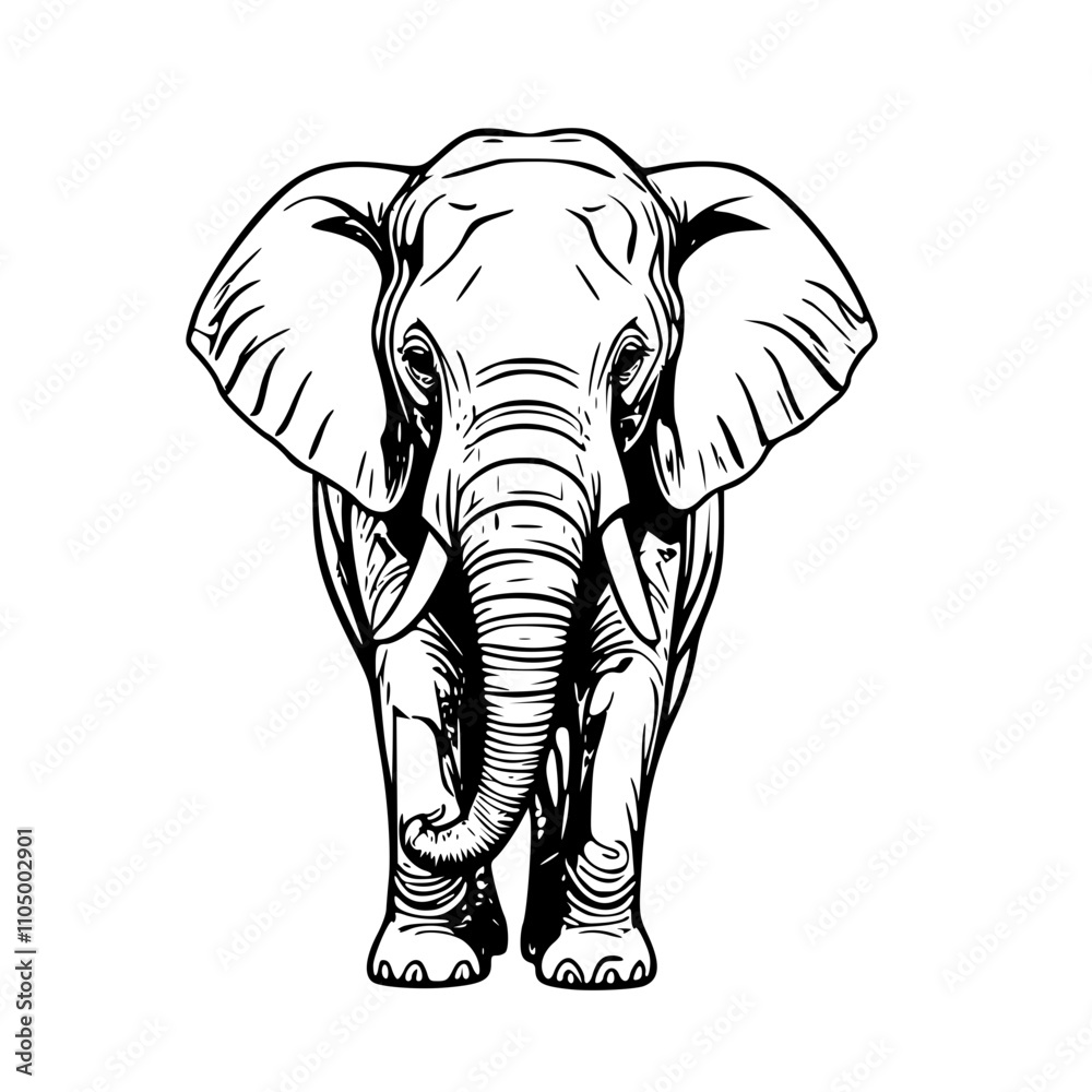 Fototapeta premium Elephant vector illustration on transparent background
