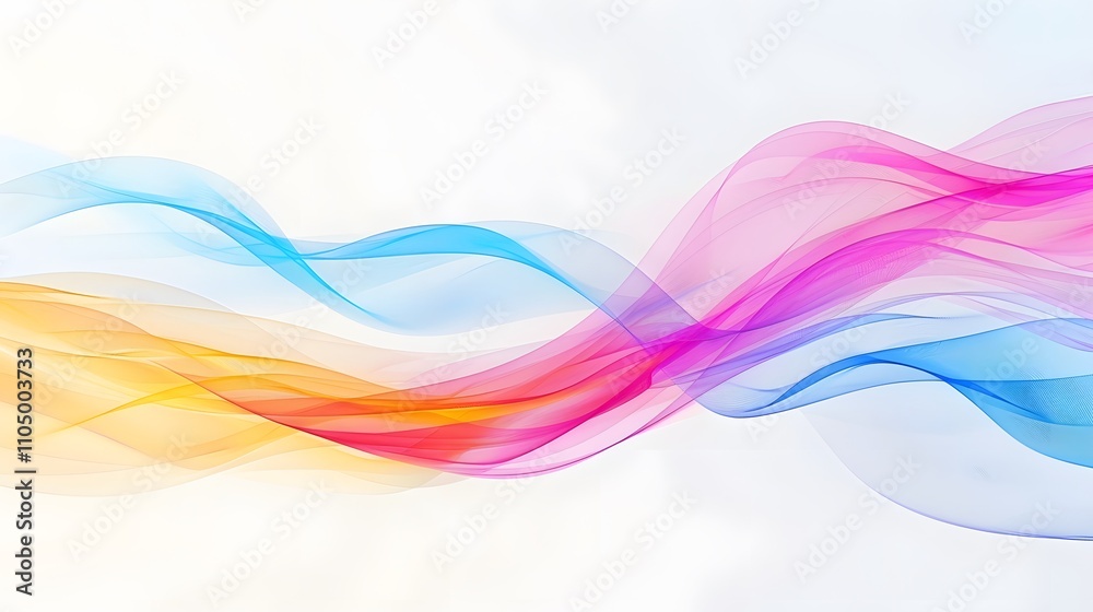 Abstract flowing ribbons of pastel colors.