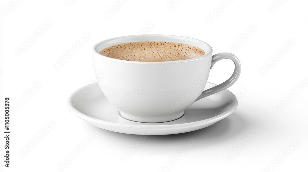 white teacup filled with coffee sits on matching saucer, showcasing smooth surface and inviting aroma. Perfect for cozy moment white teacup filled with coffee sits on matching saucer, showcasing smooth surface and inviting aroma. Perfect for cozy moment