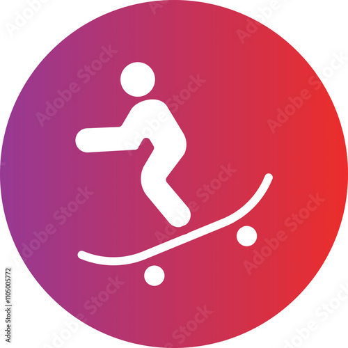 Skateboarding icon style