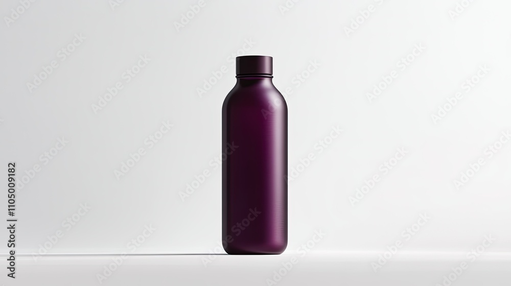 A refined hydration bottle in a deep purple hue, displayed on a white background. The high-quality materials and sleek cap design project durability and sophistication. A refined hydration bottle in a deep purple hue, displayed on a white background. The high-quality materials and sleek cap design project durability and sophistication.