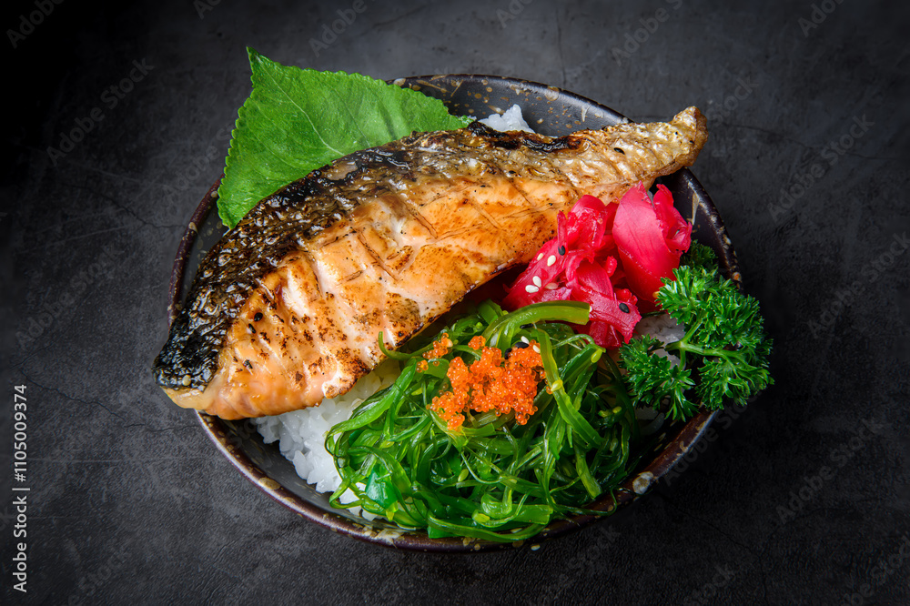 Grilled Salmon Rice Bowl