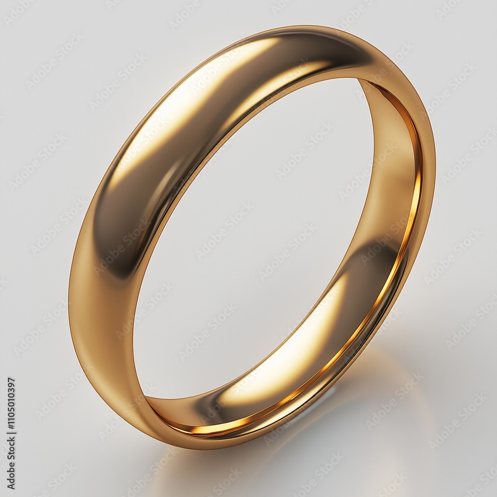 A very thin gold wedding ring on a white background with a shadow. A very thin gold wedding ring on a white background with a shadow.