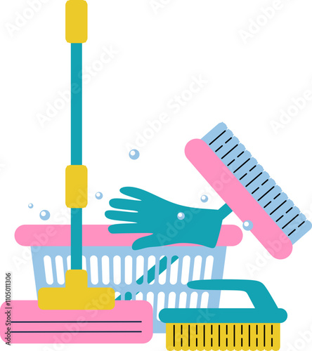 Cleaning Tools Illustration