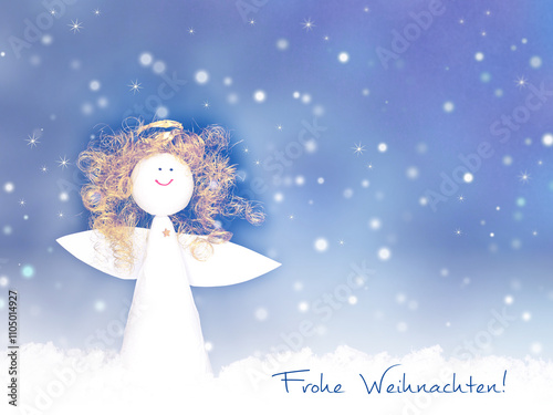 Frohe Weihnachten Weihnachtskarte mit Engel