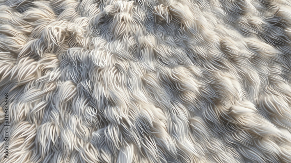 Close-up of a fluffy, white fur texture. Close-up of a fluffy, white fur texture.