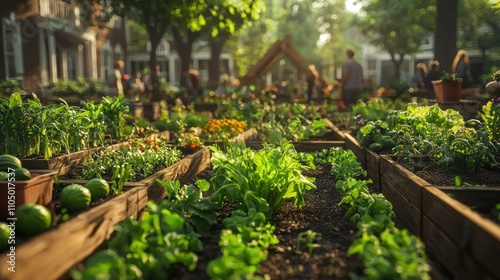 Community Garden Urban Farming Organic Vegetables Raised Beds