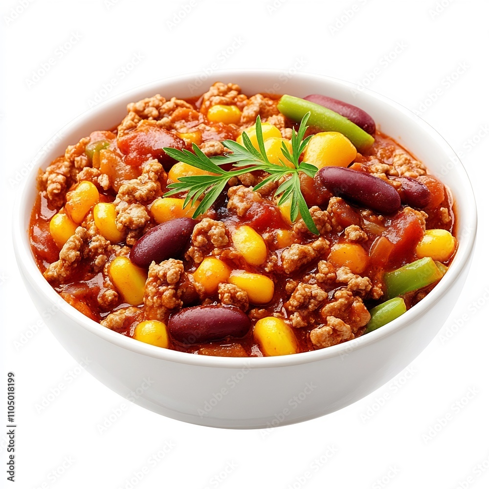 Detailed Macro Shot of Spicy Chili Dish in Bowl with Southwest Flavors
