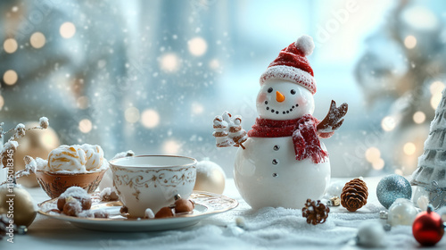 cup of coffee and snowman