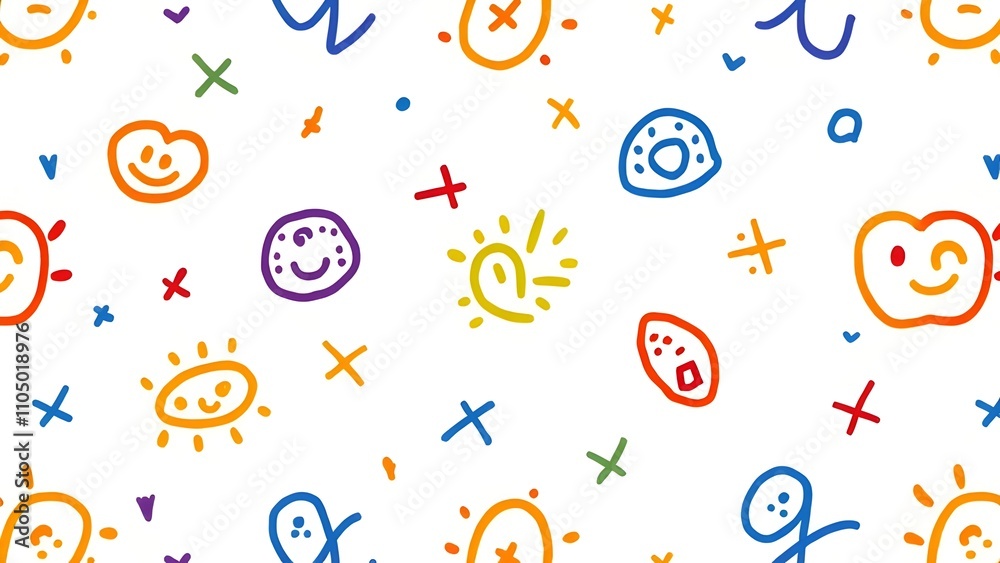 Whimsical Lines Fun and Colorful Doodle Background Whimsical Lines Fun and Colorful Doodle Background