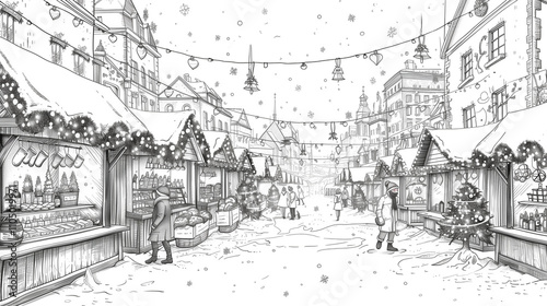 Adult colouring book page	Christmas
